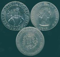 Nagy-Britannia 1965. 1C "Churchill" + 1972. 25p "Ezüstlakodalom" + 1977. 25p "Ezüstjubileum" T:2,BU