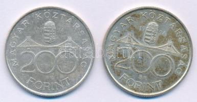 1994. 200Ft Ag "Deák" (2x) T:XF patina Adamo F13.1