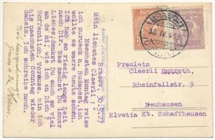 1927 Brassó, Kronstadt, Brasov; Albina, Gazeta Transilvaniei / utca, templom, piac, Wilhelm Scherg &...