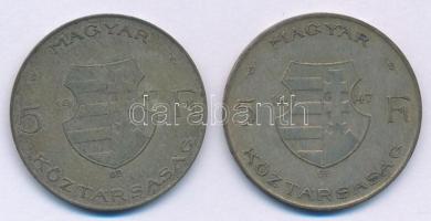1947. 5Ft Ag "Kossuth" (2x) T:VF patina Adamo F8.1.1
