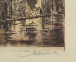 Paulovits Pál (1892-1975): Nürnberg. Színezett rézkarc, papír, jelzett. Üvegezett fakeretben, lapszé...