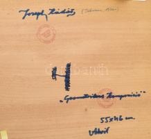 Joseph Kádár (1936-2019): Geometrikus kompozíció. Akril, fa, jelezve balra lent, hátoldalán autográf...