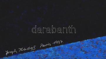 Joseph Kádár (1936-2019): Geometrikus kompozíció. Akril, fa, jelezve balra lent, hátoldalán autográf...