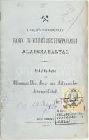 cca 1890 A Felsőmagarországi Bánya- és Kohómű-Részvénytársaság alapszabályai magyar és német nyelven, kiadja: Posner Károly Lajos és Fia, 27p