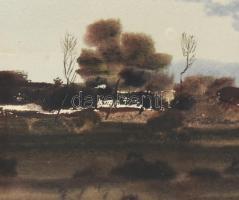 Jelzés nélkül (Weintrager Adolf ?): Tanya. Akvarell, papír. Dekoratív, üvegezett, kissé sérült faker...