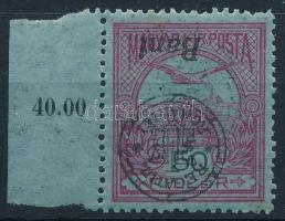 Nagyvárad 1919 Turul 50f fordított felülnyomással (rozsda) / Mi 17 II. with inverted overprint. Signed: Bodor (stain)