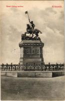 1908 Kolozsvár, Cluj; Szent György szobor. Schuster Emil kiadása / monument