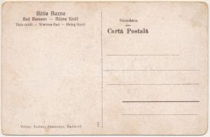 Bázna, Báznafürdő, Felsőbajom, Bad Baassen, Baiumul de Sus; Meleg fürdő, automobil, autóbusz, tehera...