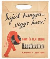 cca 1930-1940 Hang és Film Studio Hangfelvétele papírtasak.