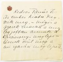 Teleki Pálné Bissingen-Nippenburg Johanna (1889-1942) grófnő autográf levele ifj. Bókay János (1858-1937) gyermekgyógyász, egyetemi tanár részére, Bissingen-Nippenburg címeres papíron. &quot;Kedves Tanár úr. Az ember hiába öregszik meg - mégis a gyerek marad a mely legjobban annak a karácsonyi meglepetésnek örül meg a mi igazán meglepetés. - És ez volt a maga füzete. Nem mondhatom mennyire el vagyok ragadtatva a dalaitól. ...&quot;, autográf aláírásával, 4 beírt oldal, 18x18 cm. A szélén két lyukkal.