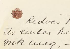 Teleki Pálné Bissingen-Nippenburg Johanna (1889-1942) grófnő autográf levele ifj. Bókay János (1858-...