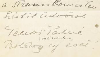 Teleki Pálné Bissingen-Nippenburg Johanna (1889-1942) grófnő autográf levele ifj. Bókay János (1858-...