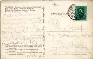 1937 Debrecen, Cserkészház, Cserkészpark Csónakázótó. Kassay Ernő 978/8. cserkész pályanyertes felvé...