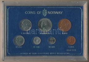 Norvégia 1973. 5ö-5K (7xklf) forgalmi sor, műanyag tokban T:UNC Norway 1973. 5 öre - 5 Krone (7xdiff...