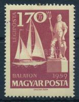 1959 Balaton (I.) 1,70Ft bélyeg, a hal fején fehér folt lemezhiba (a képoldalon kék pöttyök / blue spots on print) (6.000)