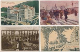 9 db régi képeslap: város és motívum / 9 pre-1945 postcards: town-view and motive card