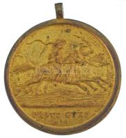 1840. "Pesti Gyep" bronz emlékérem füllel (44mm) T:AU,XF ph. / Hungary 1840. "Turf of...