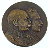 Osztrák-Magyar Monarchia ~1914-1915. "Ferenc József és II. Vilmos / Limanovai csata" kétoldalas bronz emlékérem (50mm) T:AU,XF patina / Austro-Hungarian Monarchy ~1914-1915. "Franz Joseph and Wilhelm II / Battle of Limanowa" two-sided bronze commemorative medallion (50mm) C:AU,XF patina