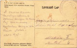 1924 FTC-MTK labdarúgó mérkőzés 1913. március 16. Corner helyzet, a jól helyezkedő Borbást Knapp lef...