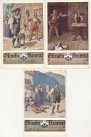 Glaube und Heimat - 5 db régi művészlap, E. Kutzer aláírásával / 5 pre-1945 art postcards, signed by E. Kutzer