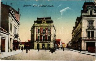 Belgrade, Fürst Michael Strasse / street, shops (EK) + K.u.K. Etappenpostamt
