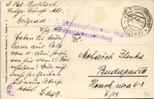 1917 Belgrade, Conak / tram + "K.u.K. Brückenkopfkommando Belgrad Beleuchtungsabteilung" (...