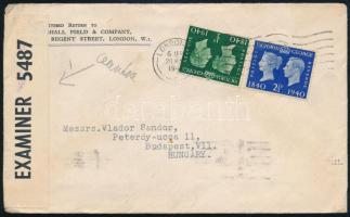 1940 Cenzúrázott levél Londonból / Censored cover from London