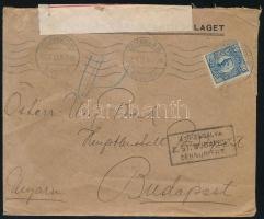 1918 Cenzúrázott levél Stockholmból / Censored cover from Stockholm