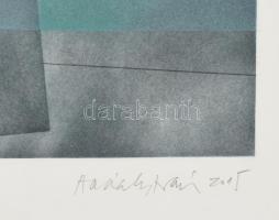 Haász István (1946): Geometrikus kompozíció. Vegyes technika, papír, jelzett. Üvegezett fakeretben. ...