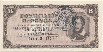 1946. 1.000.000BP "MÉE XXV. vándorgyűlése" felülbélyegzéssel T:AU Adamo P37