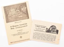 1943 Magyar Szentföld templom évkönyvéből II. évfolyam. 16p. + A Magyar Szentföld, avagy a Megváltás temploma tervének ismertetése. 30 p 15 db Hollós illusztrációval