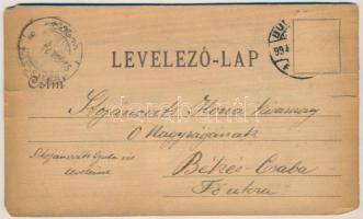 1899 (Vorläufer) Virágos üdvözlőlap fakéregből / Wooden greeting card made out of tree bark with flo...