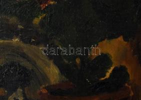 Galla Endre (1897-1971): Csendélet. Olaj, karton, jelezve balra lent. Dekoratív, sérült fakeretben. ...