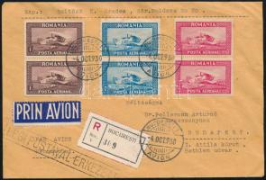 1930 Ajánlott légi levél Repülő bélyegekkel / Registered airmail cover
