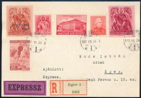 1939 Eger helyi expressz ajánlott levelezőlap / Local registered express postcard