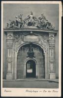 1934 Képeslap "SOPRON-GYŐR" vasúti mozgóposta bélyegzéssel / Postcard with railway postmar...