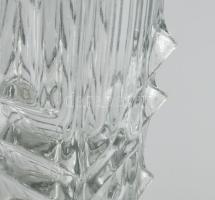 Vladislav Urban (1937-2022), Sklo Union: Design üveg váza. cca 1960, öntött, színtelen üveg,. jelzés...