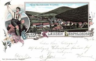 1897 Klausen-Leopoldsdorf with highlander folkwear litho (EB)