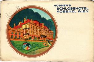 1932 Wien, Vienna, Bécs; Hübner's Schlosshotel / castle hotel advertisement (cut)