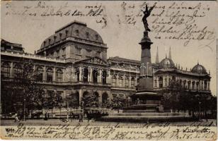 1904 Wien, Vienna, Bécs; K. k. Universität / university, horse-drawn tram (EB)