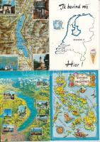 30 db MODERN külföldi térképes képeslap / 30 modern non-Hungarian map postcards