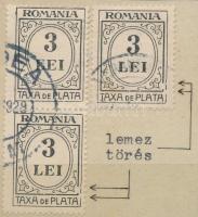 1930 2 db portó bélyeg lemezhibával / 2 x Mi P 66, plate flaws