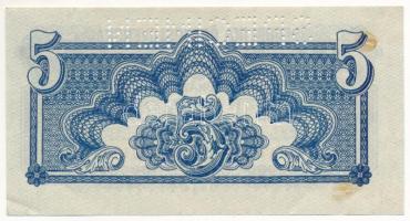 Csehszlovákia 1944. 5K "E0 474178", "SPECIMEN (MINTA)" perforációval T:XF hajtat...