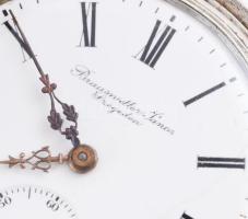 Braunswetter János Szeged zsebóra, magyar címeres tokkal. Jelzett tok, jelzett szerkezet, jelzett sz...