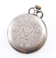 Braunswetter János Szeged zsebóra, magyar címeres tokkal. Jelzett tok, jelzett szerkezet, jelzett sz...