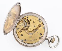 Braunswetter János Szeged zsebóra, magyar címeres tokkal. Jelzett tok, jelzett szerkezet, jelzett sz...