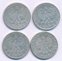 Lengyelország 1932-1934. 2Zl Ag "Hedvig" (3xklf, teljes sor, benne a legritkább évjárat!) ...