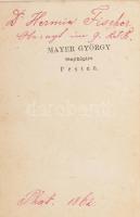 1862 Fischer Henrik katona portréja, hátoldalon feliratozott keményhátú fotó, 10×6,5 cm