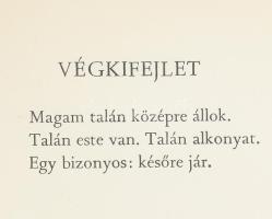 Pilinszky János: Végkifejlet. Versek és színművek. Benne a szerző, Pilinszky János (1921-1981) által...