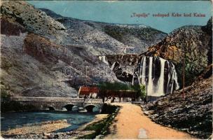 1917 Knin, Topolje vodopad Krke kod Knina / waterfall, bridge (Rb)